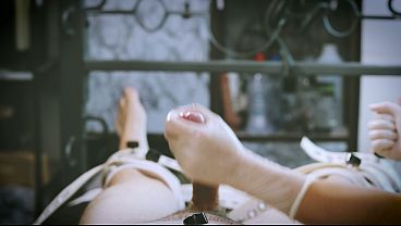 Rubber Gloved Nurse Wands Restrained Patient To Condom Orgasm After Urethral Play thumbnail