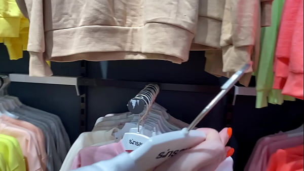 Getting a blowjob in the changing booth 