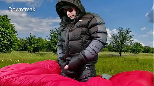 Jerking Off With Parkasite_Down Mittens Wearing Sherpa Down Jacket_And Down Pants