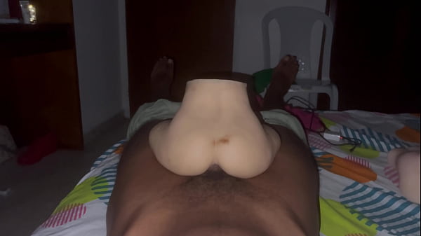 I jerk my big dick with my fleshlight 