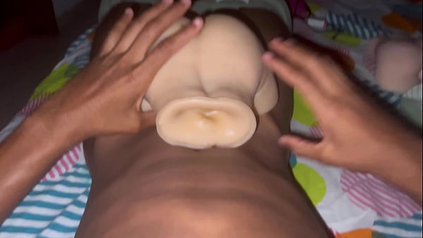 I jerk my big dick with my fleshlight 
