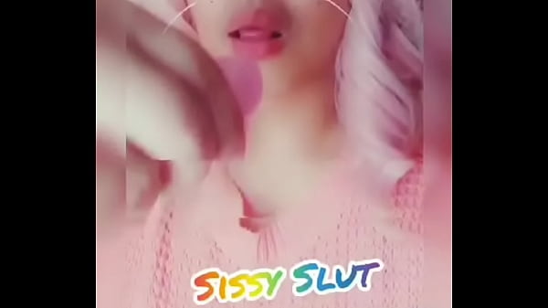 Sissy bitch eats spit and cum from Her own cage 