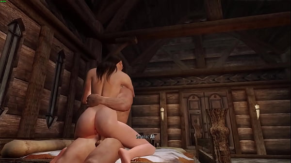Dragonborn_having_sex with_Serana_sitting_very hard on his_dick