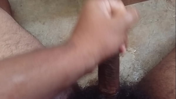 Erect circumcised penis masturbation