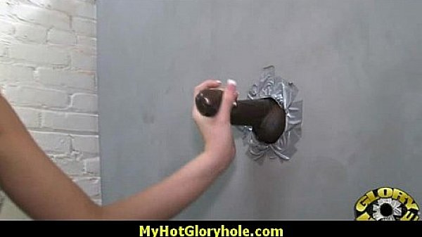 Horny lady enjoys gloryhole cocksucking interracial 15 