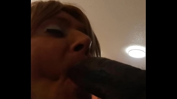Very sexy cd Stephanie sucking black cock and getting fucked in hotel room cum in the ass 
