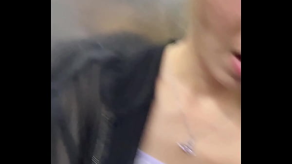 Asian girl masturbates in elevator and someone came in 