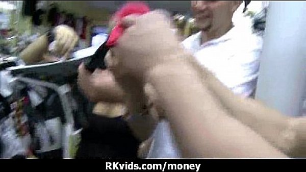 Sexy wild chick gets paid to fuck 4 