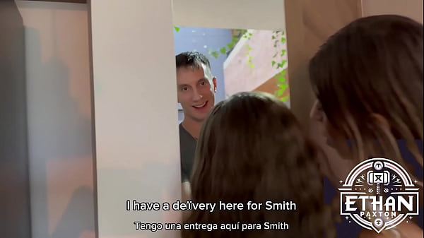 Stepsisters sofia smith and jazmine white pay deliveryman in creative way