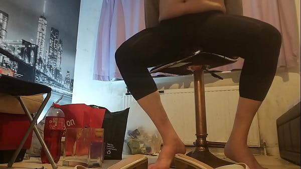 Rubber cock, makeup and heels, ass to mouth 