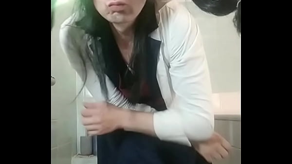 Crossdressing  in toilet
