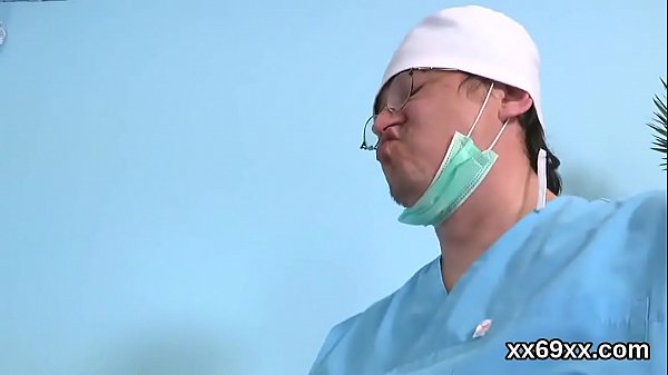 Doctor assists with hymen examination and devirginizing of virgin nymph 