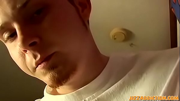 Inked twink is masturbating before shooting his massive load