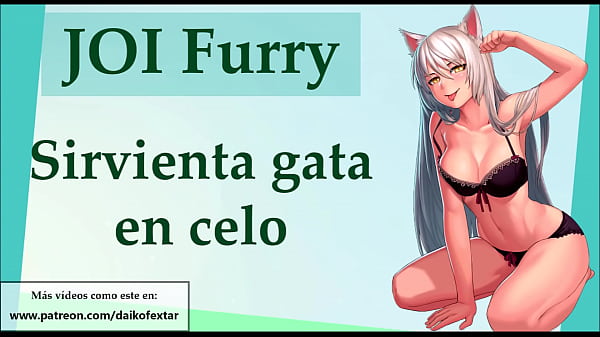 JOI Furry hentai. Sirvienta_maid en celo.