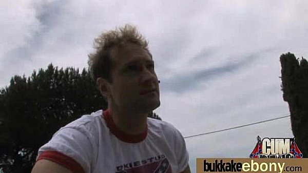 Ebony gets group cumshots 10