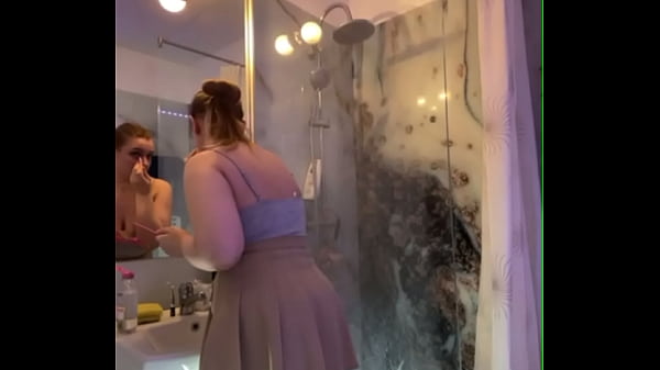 Masturbating with big dick in the bathroom 