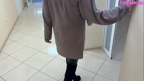 Risky sex in the toilet with a neighbor did we get caught