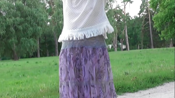 Play MP4 - Wife in transparent dress in public park