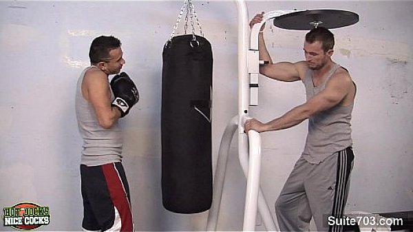 Lustful jocks suck cocks in the gym 