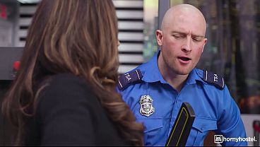 Nonton Bald Guard Discovers Toys In Luggage And Pounds Two Thick Travelers After A Body Search thumbnail