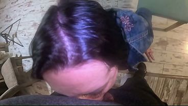 Hardcore tease & double cum on my ripped jeans and open denim jacket