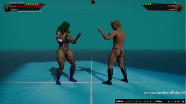Jennifer vs brian nf3d mixed kinky femdom combat