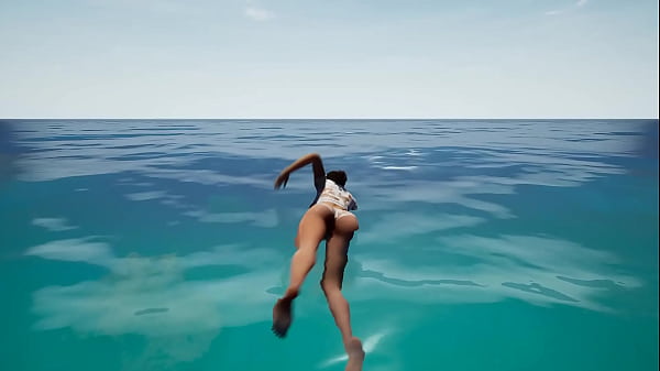 Lara croft was masturbating in her cabin but suddenly a storm started 3d hentai game 