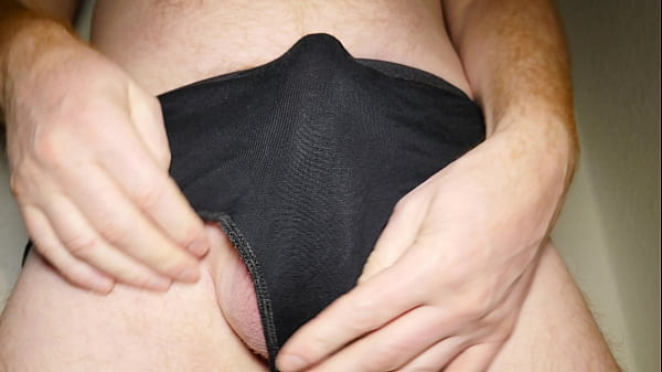 Big hard wet cock in panties 