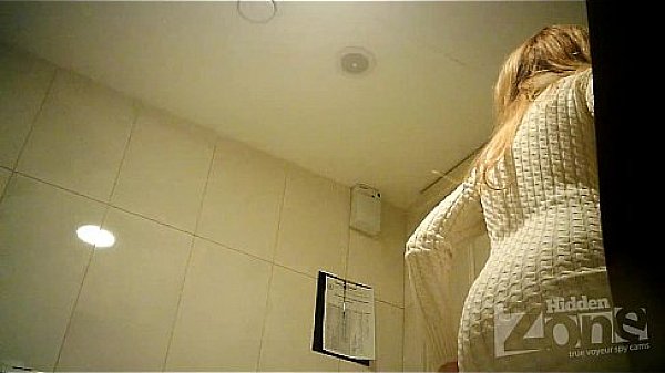 Beautiful blonde in toilet shaved pussy and anus closeups. 