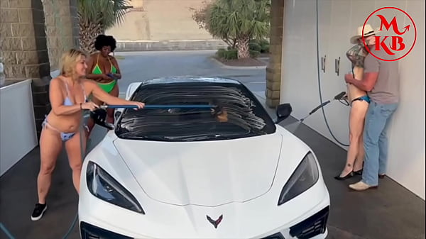 Kora bell angel minx and duchess coco suck and fuck jasper woodcock in a public carwash 