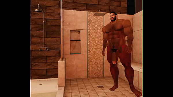 cam heyward relaxes inshower_after a_hard day