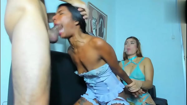 Girl Thought It Was Just Giving Blowjobs And Ended Up Getting Fucked By Her Friend With A Strapon And The Boy's Cock In Her Ass In Double Penetration thumbnail