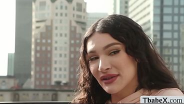 American Ts Babe Andylynn Payne Brings Sage Roux Into Her Place And Start Sucking His Hard Big Cock thumbnail