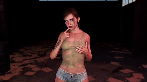 Shy slim_Ellie dances solo in dirty clothe insideabandoned hangar