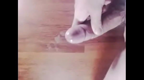 big cumshot after long wank 