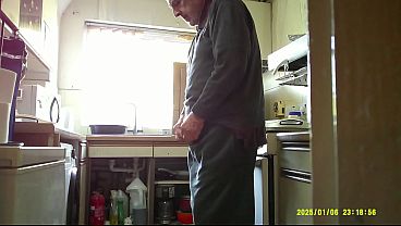 Fat old grandpa proudly says: look at my llittle soft dick