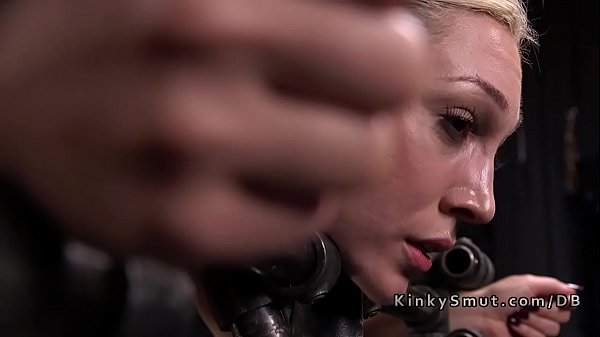 Beautiful blonde tormented in various devices 