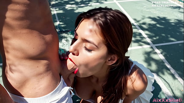 After playing tennis she plays with my penis i fuck her right on the tennis court ai generated