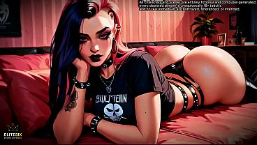 Nonton Pink Black Hair Goth Big Ass Tits Intense Fuck Blowjob (100% Ai Generated) thumbnail