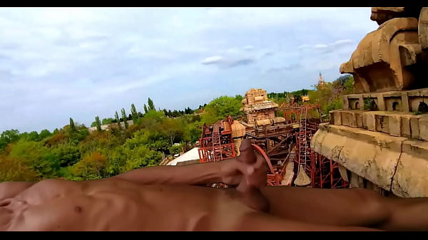 Special effect naked on the roller coaster 