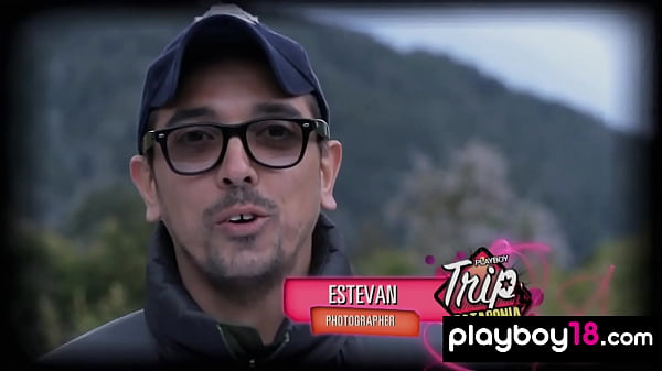 Playboy18.com - Four skinny beauties introduces their huge boobsby the river outdoor