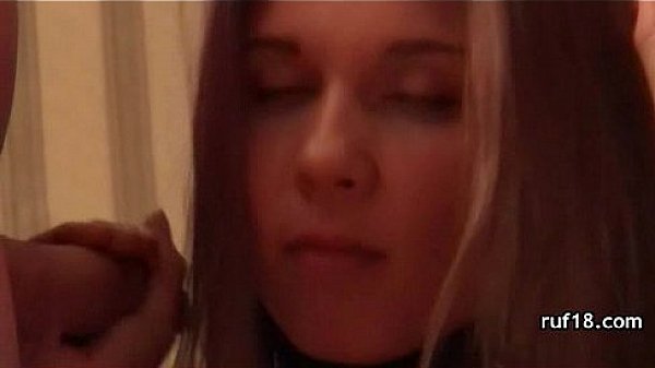 Teen Lucy in bondage is teased by horny guy 