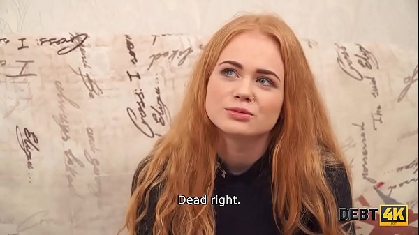 Play MP4 - DEBT4k&period; Lucky guy can use redhead as a whore because she has debts