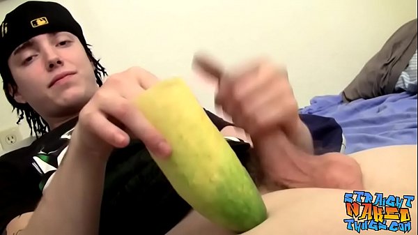 Twink thug rubs his hairy cock solo 
