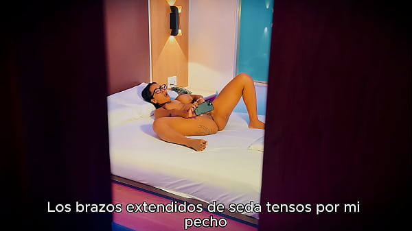 Stepmother masturbates while her stepson secretly watches her 