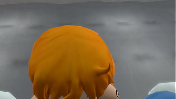 Nami sucking her captain by the poolside