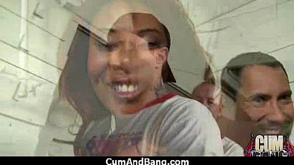 Black chick deepthroats a group of white studs and gets rewarded with cum 25 