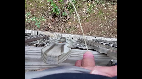 Play MP4 - Amateur Guy Pissing Off Porch In Public