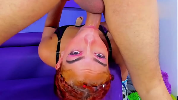 Rough throat in upside down Blowjobs