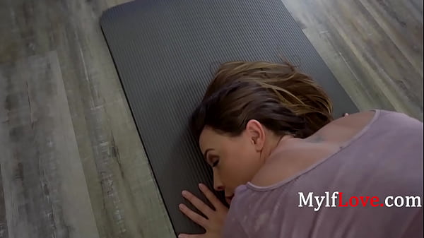 Learning yoga with stepmom